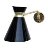 Adjustable stem wall lamp with ball head, diabolo lampshade