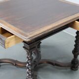 Antique Beech Card/Game Table, Czechoslovakia