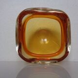 Amber Murano Glass Bowl, Italy, 1960s