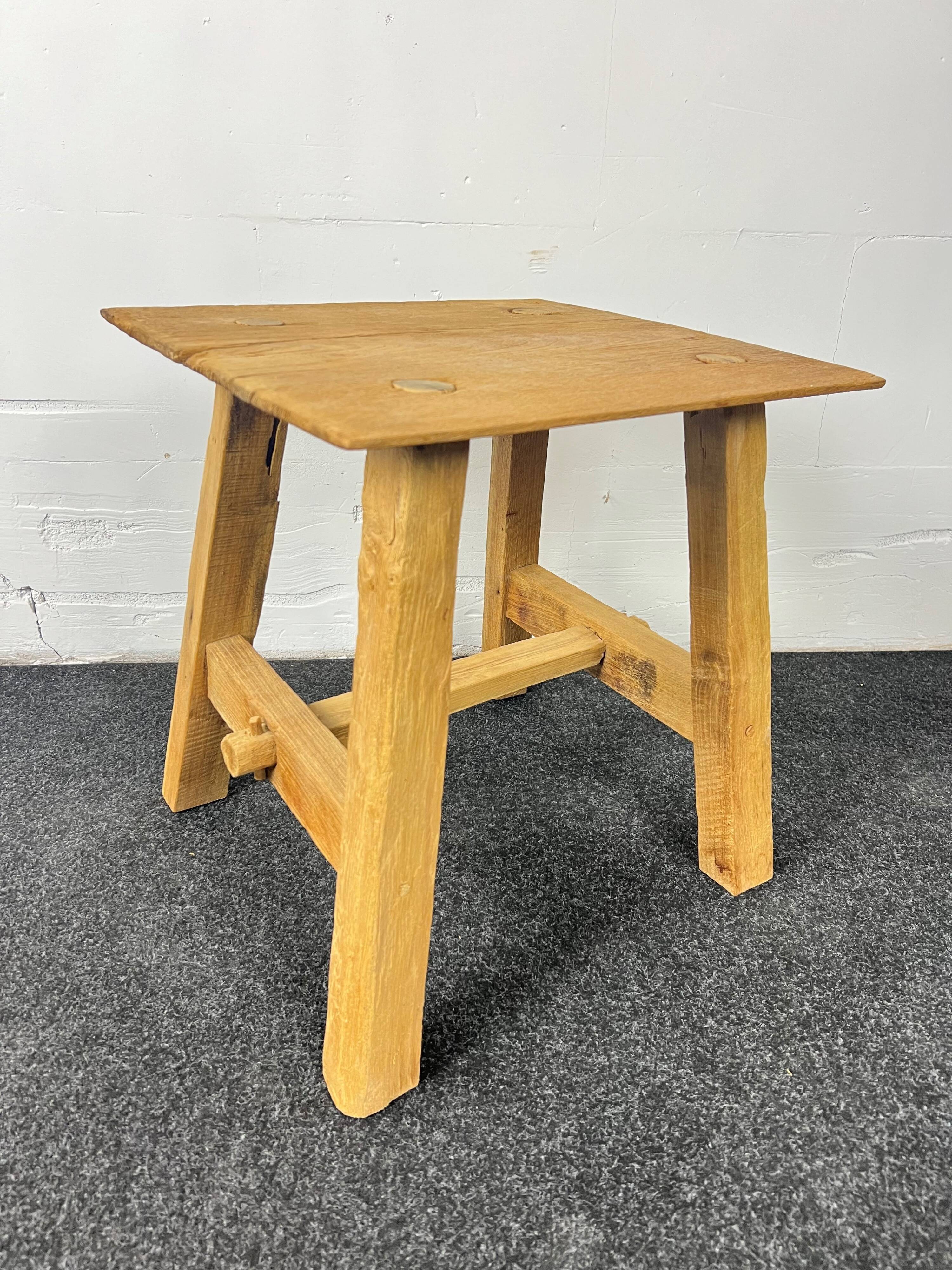 Square wooden stool