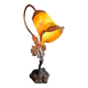 Unsigned wrought iron and tulip lamp (city light)