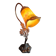 Unsigned wrought iron and tulip lamp (city light)