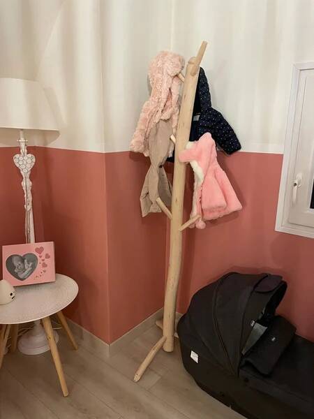 Superb handcrafted Scandinavian style coat rack in 100% natural lemon wood (2 sizes to choose from)