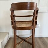 Paquebot office chair in solid teak and caning