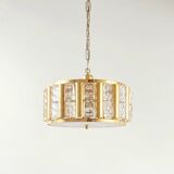 Mid-Century Scandinavian Glass & Brass Chandelier by Carl Fagerlund for Lyfa & Orrefors, 1960s