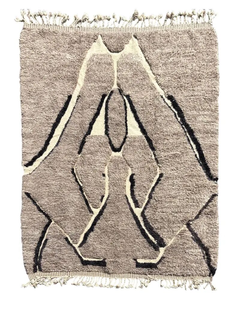 Modern living room rug 215x300 cm - Handmade Berber wool rug - Luxury rug - Modern ethnic design - Eco-friendly wool rug
