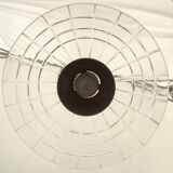 Pendant lamp rise and drop in transparent cut glass