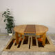 Round table with 1 extension in solid elm Regain, diameter 120 cm.