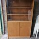 Ancienne bibliothèque vitrine meuble bois teck vintage 1960