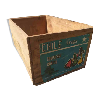 Caisse en bois vintage Poire du Chili