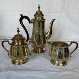 Service à Thé d'Inde en laiton gravé 3 pièces