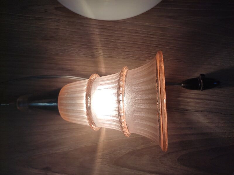 Walkaround lampshade glass paste pink old vintage flea