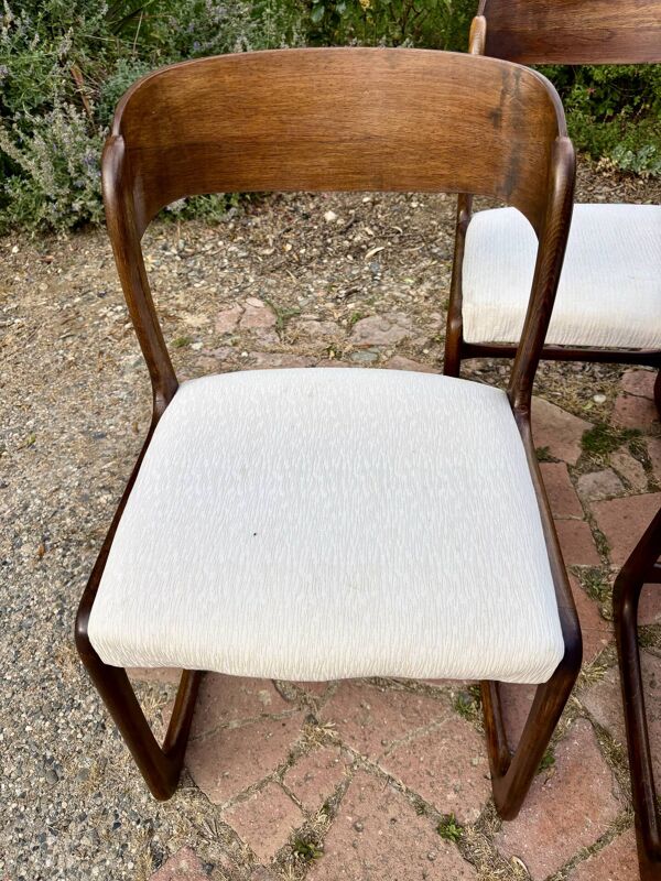 Quatre chaises Baumann traîneau vintage design 1960 1970
