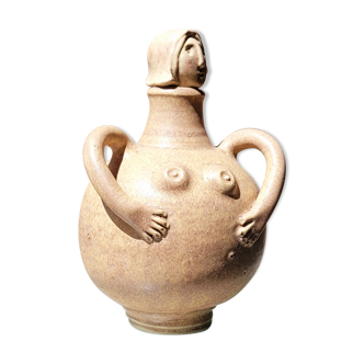 Bottle in anthropomorphic sandstone vintage 60s 70s