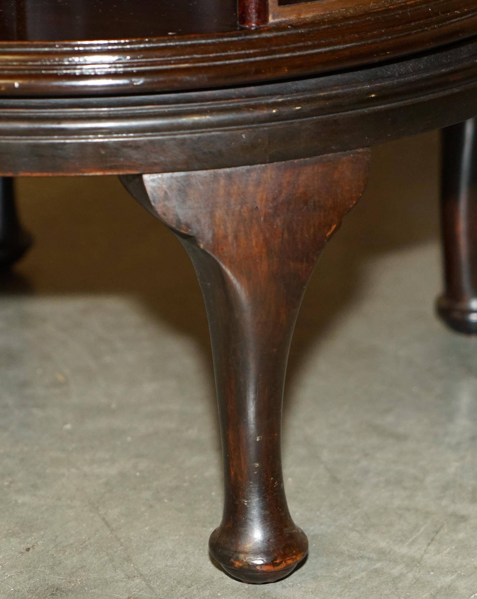 Restored Victorian library table in hardwood and brass.