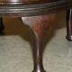 Restored Victorian library table in hardwood and brass.