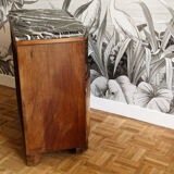Bedside, art deco side table in precious wood