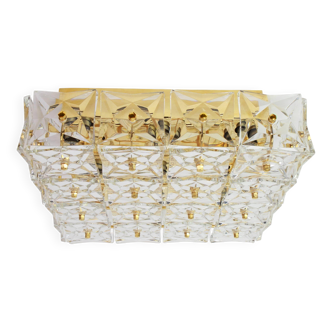 Large faceted crystal ceiling light by Kinkeldey, Germany, 1970s.