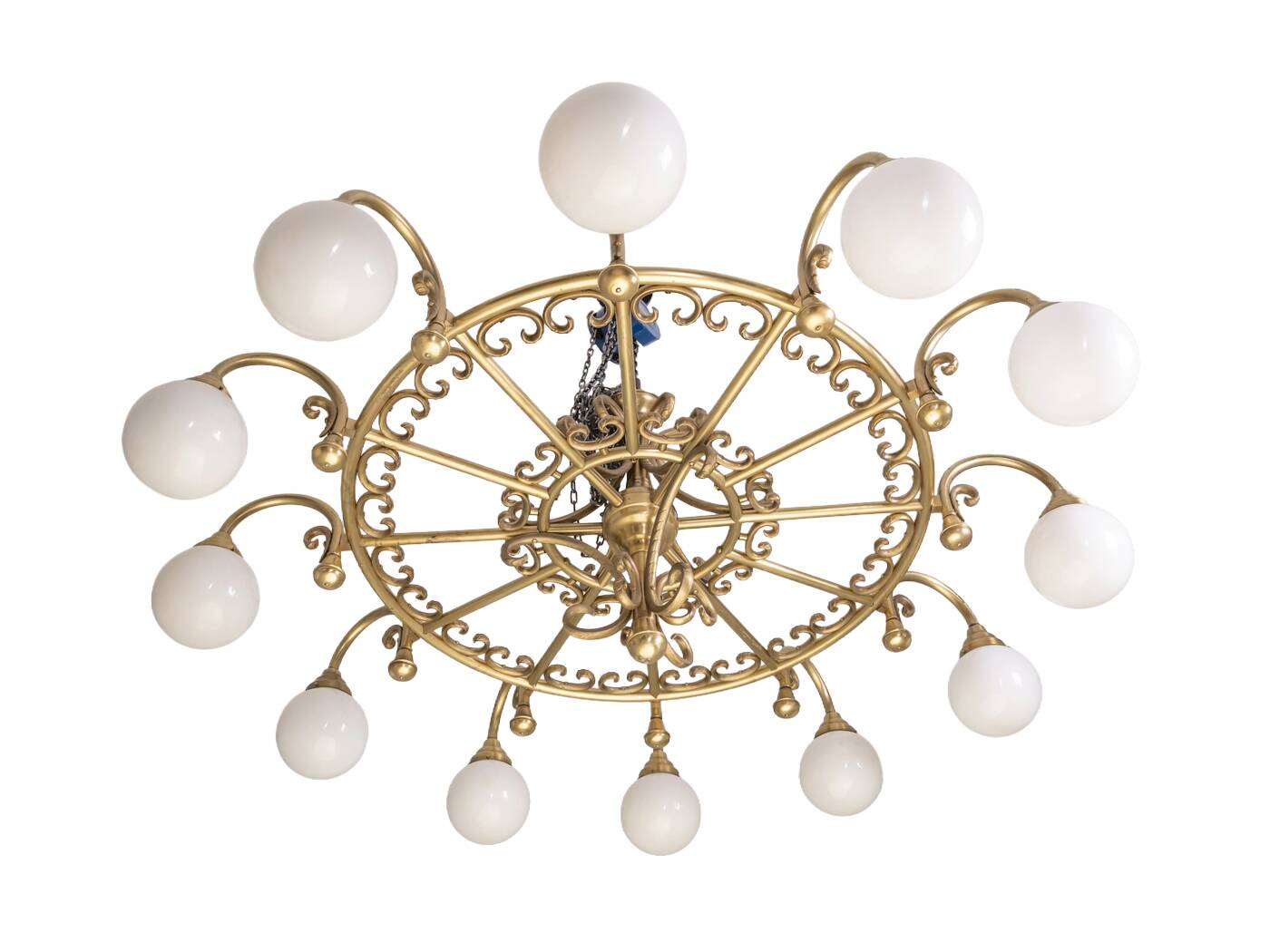 Decorative brass chandelier, 1980s