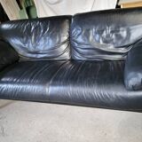 Pierluigi Cerri sofa model Pause signed Poltrona Frau in Black leather Design