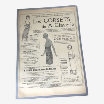 Vintage advertising to frame corset claverie