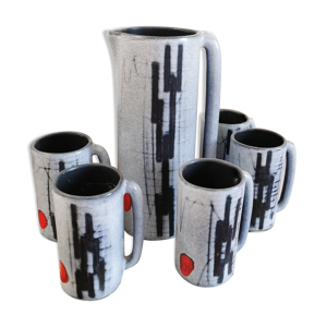 pichet et 6 tasses vallauris