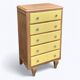 Chiffonnier art déco chêne brut et jaune