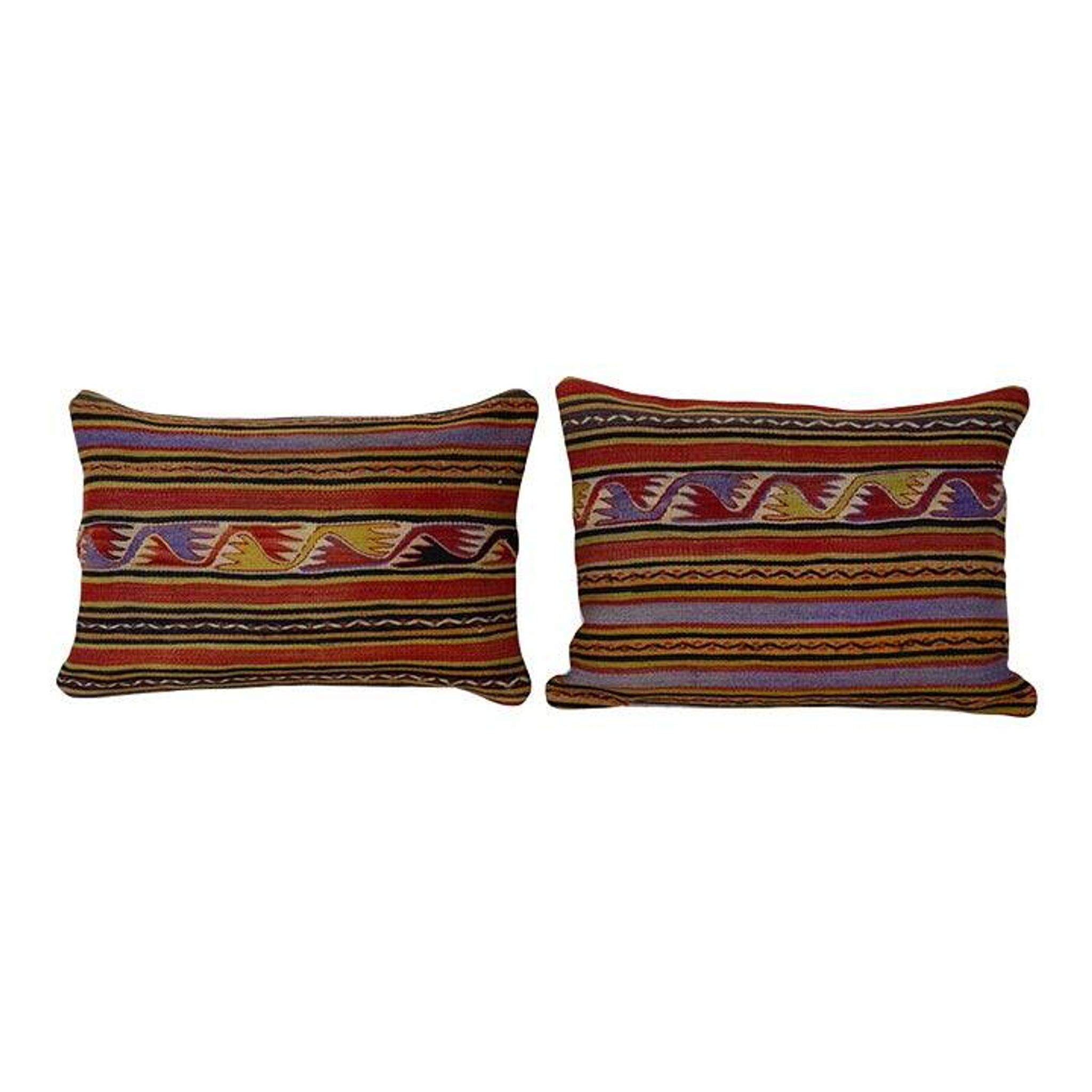 Set of 2 vintage kilim cushion covers 41x61 cm