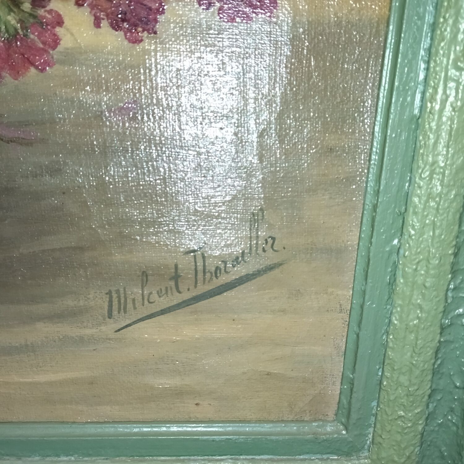 Old painting 76/130 oil on canvas signed Milcent Thorailler