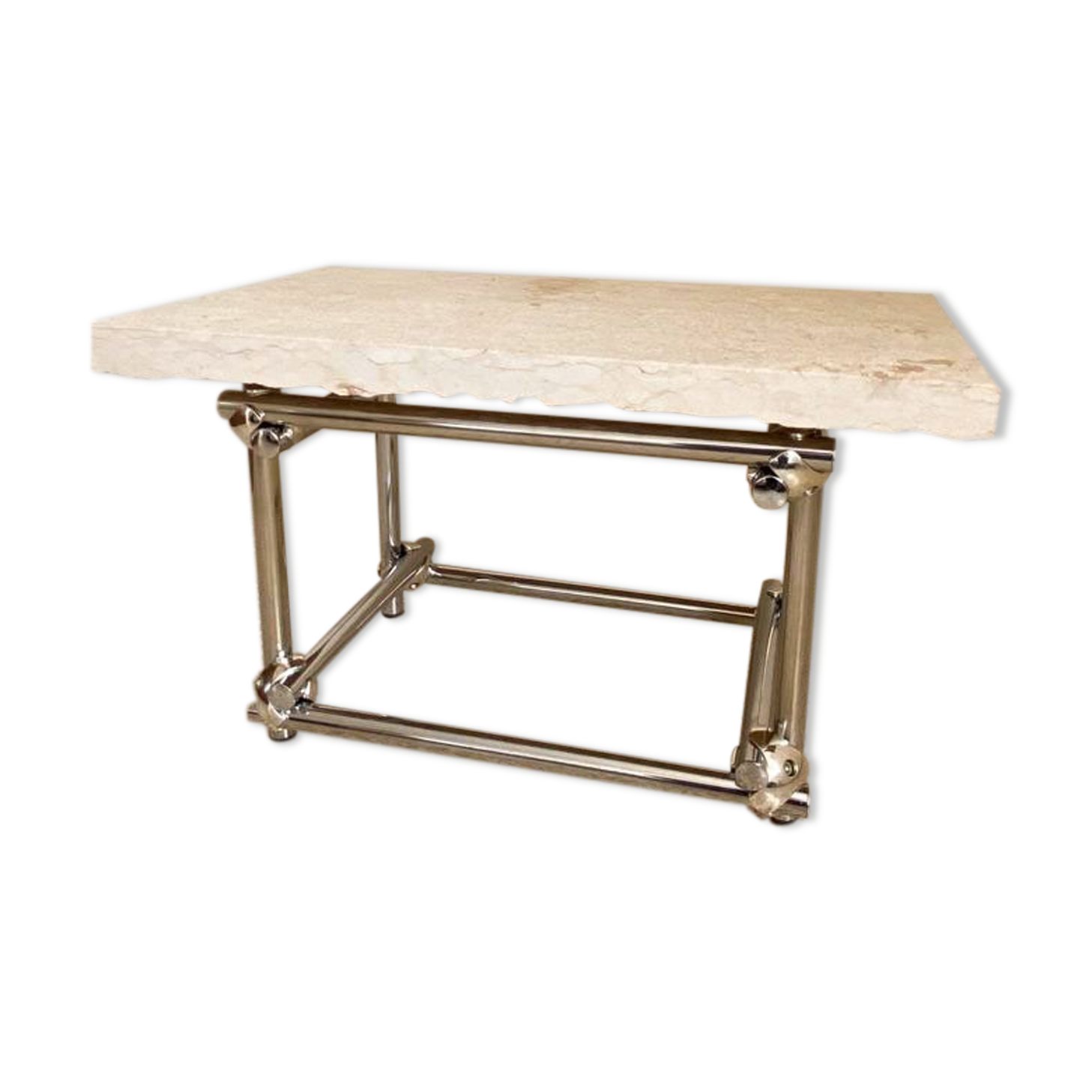 Coffee table in chromed rod