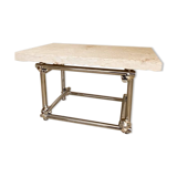 Table basse en baguette chromée