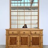 Buffet & Mirror XXL "Workshop Spirit" Set – Patinated Pine