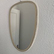 Miroir vintage 1960 rétroviseur asymétrique forme libre - 40 x 26 cm