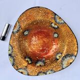 Vintage 1960-1970 Orange Psychedelic Bowl Empty Pocket from Limoges Enamels