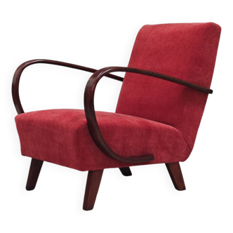 Fauteuil H410 Type C rose poudré par Jindrich Halabala pour Thonet 1930