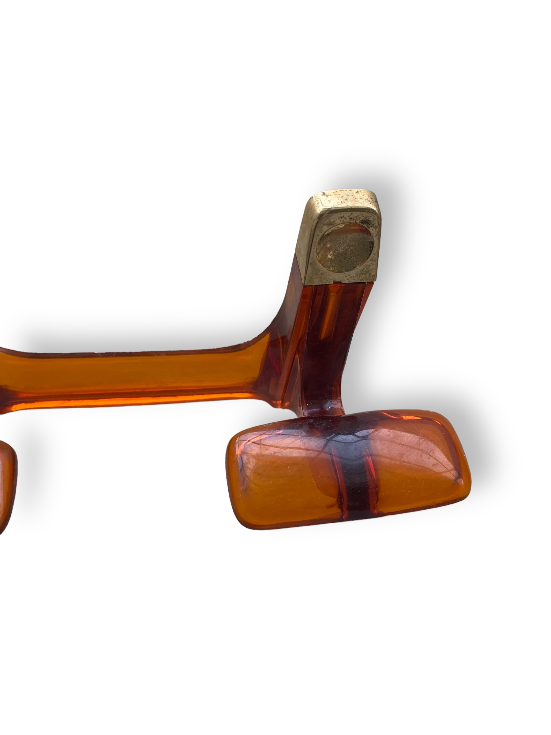 Patère en plastique transparent orange