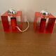Paire de lampes Minibox à poser orange Philips vintage