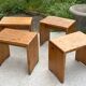 Coffee table and 4 stools set les arcs 1800 by Charlotte Perriand