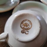 Set of 8 opaque porcelain cups – 1950s