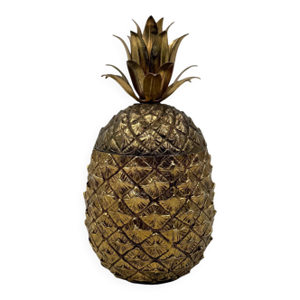 Mauro Manetti, seau à glace ananas doré, Italie années 1970