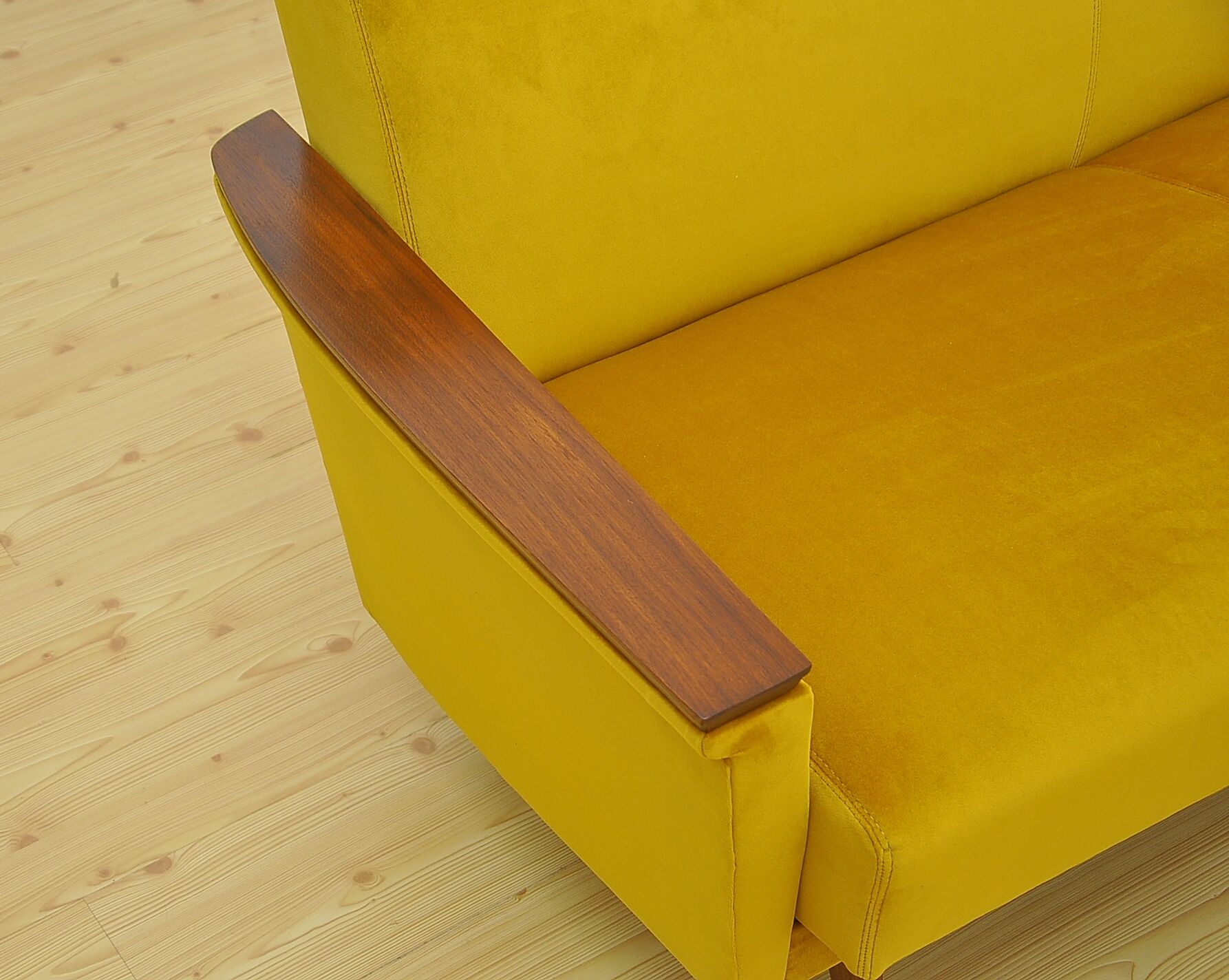 Velvet Daybed Sofa with fold-out function, 1960s