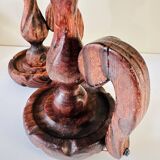Pair of wooden candlesticks