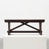 Rustic wooden bench in Wabi Sabi style, France 1900s