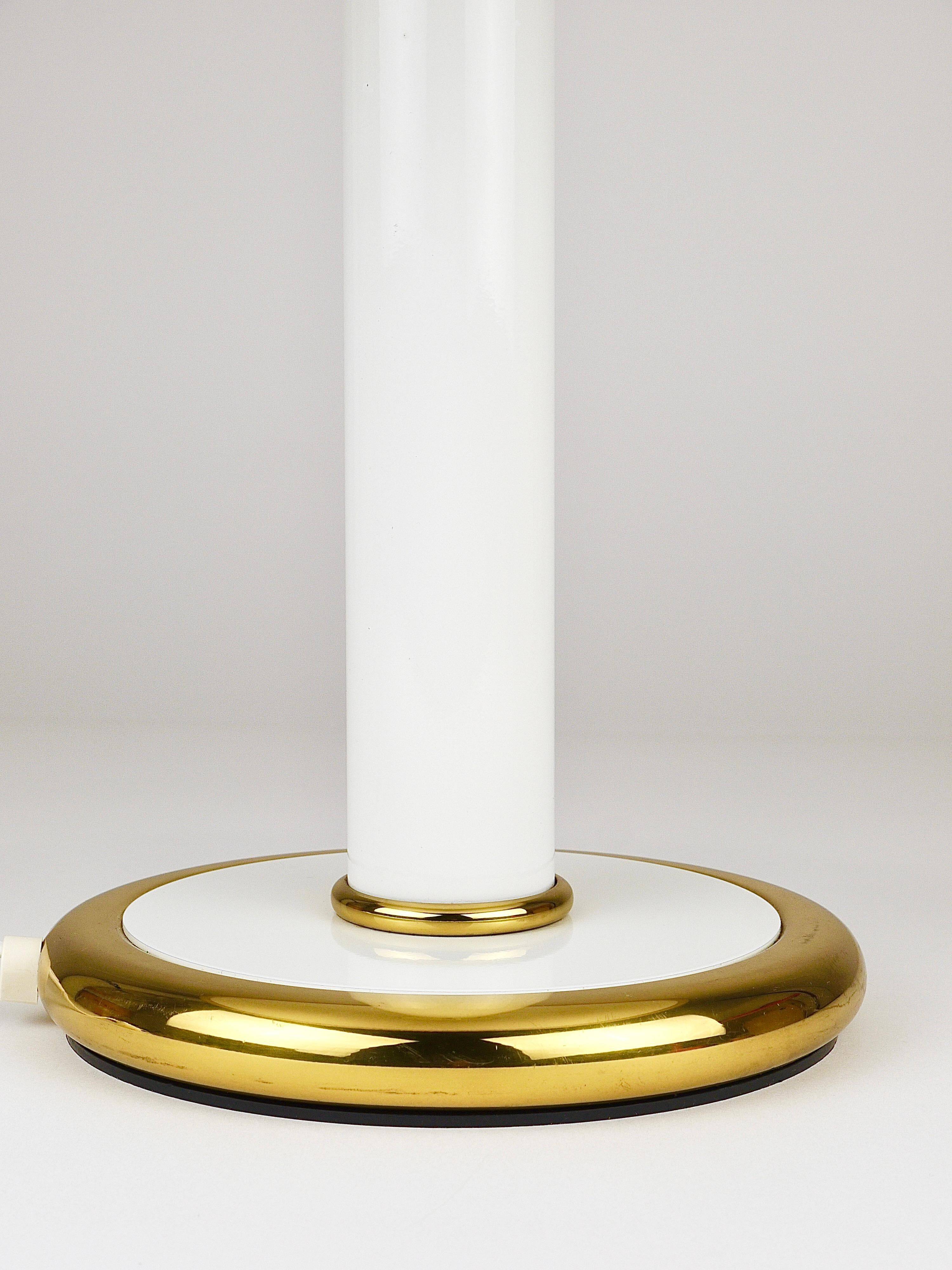 F. Fabbian Mushroom Table Lamp in White and Gold Murano Glass, Italy, 1970s
