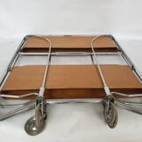 Vintage coffee table, bar, folding side table on wheels