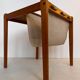 occasional table / magazine rack in teak and turbo-edged fabric