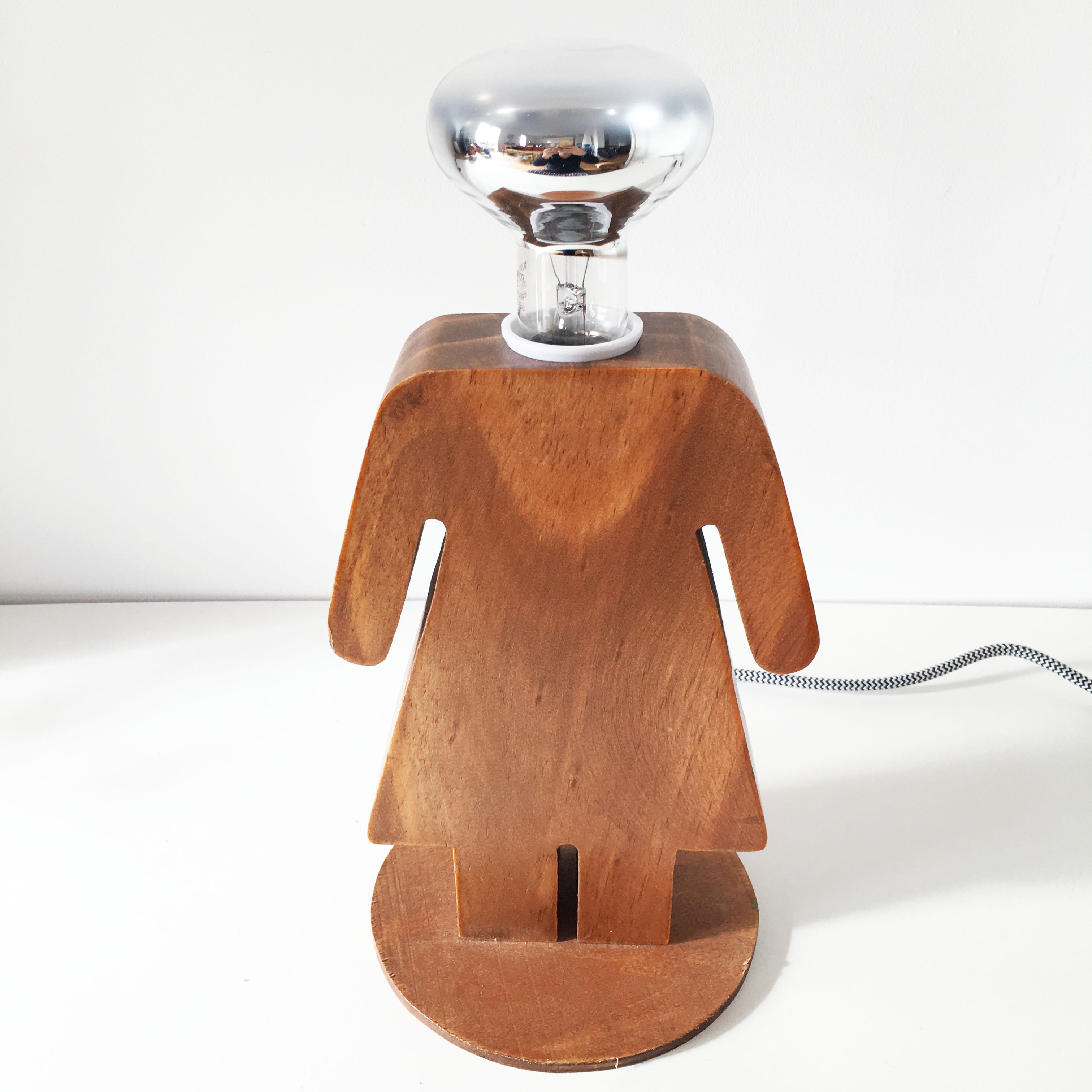 Vintage wooden lamp silhouette