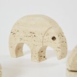 Set of 8 travertine animal sculptures by Fratelli Mannelli 1970