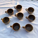 Lot 8 tasses en grès émaillé