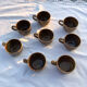Lot 8 glazed stoneware cups